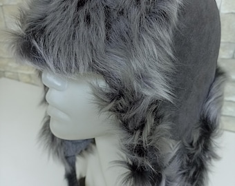 Chapéu de pele natural verdadeira, chapéu de caçador russo Uskanka, gorro de inverno de aviador em couro