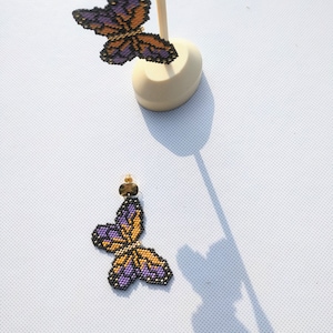 Beaded Butterfly Earrings, Sead Bead Earrings, Butterfly Pattern Earrings, Miyuki Beads Jewelry, Large Butterfly Earrings, Gift For Her