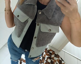 Handmade Genuine Lambskin Vest, Luxury Fur Waistcoat