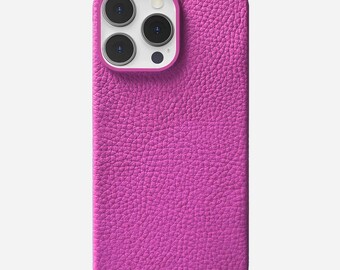 Handgemaakte leren telefoonhoes voor iPhone 15 Pro Max