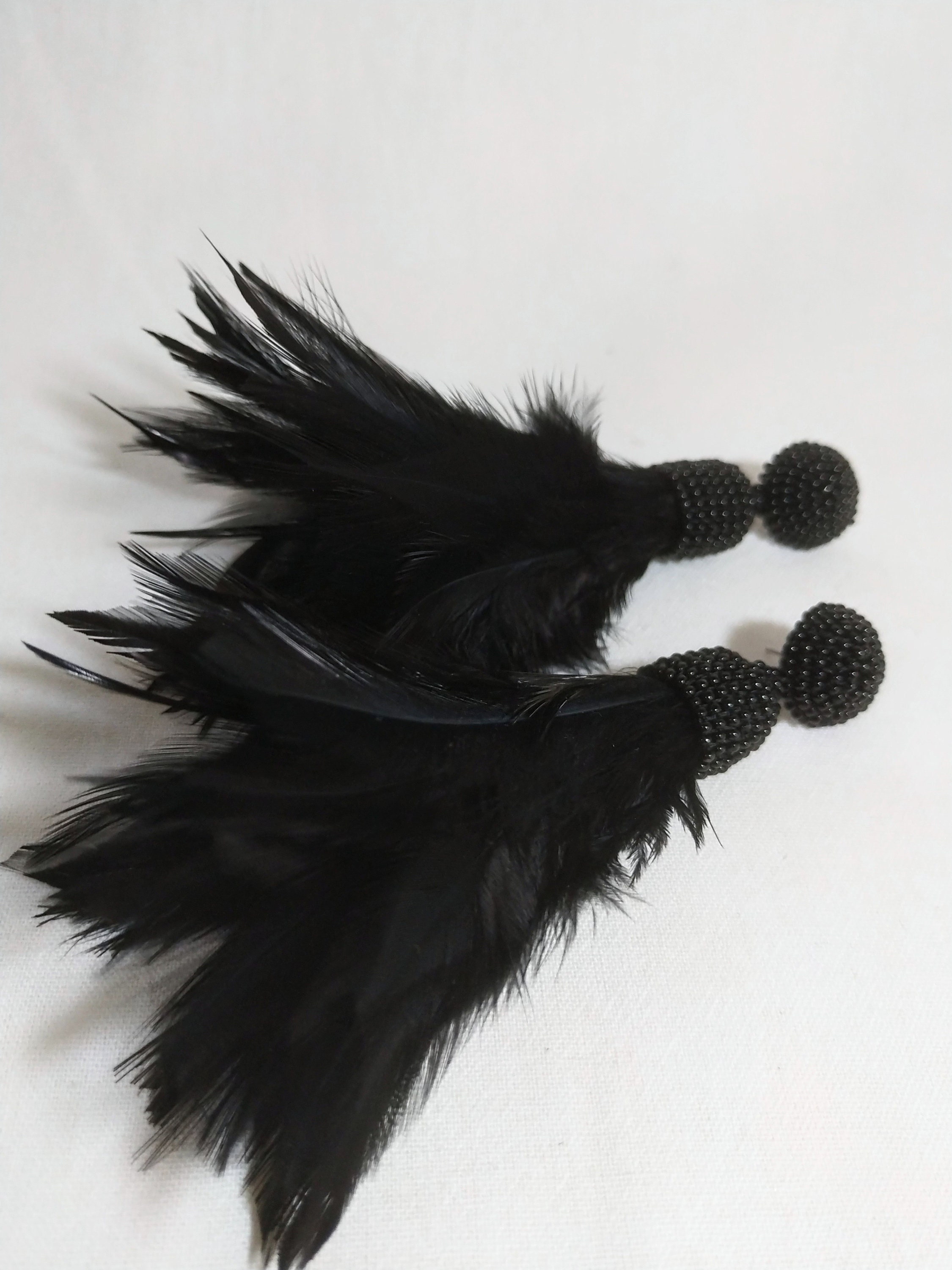 Oscar de la renta feather earrings sale
