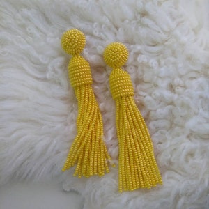 Beaded Tassel Earrings, Oscar De La Renta Style Fringe Jewelry, Bead Earrings, Christmas Earrings, Gift For Her, Large Beaded Earrings