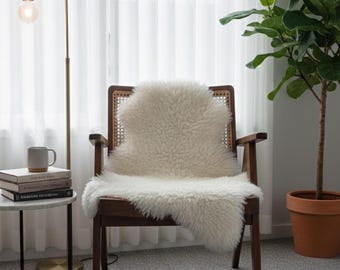 Handmade Curly Lambskin Rug, Genuine Fur