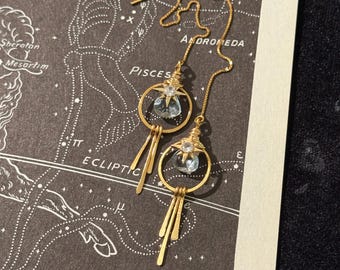 Enhebrador de luz de estrellas de topacio azul