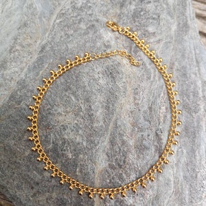 Adjustable stainless steel ball anklet