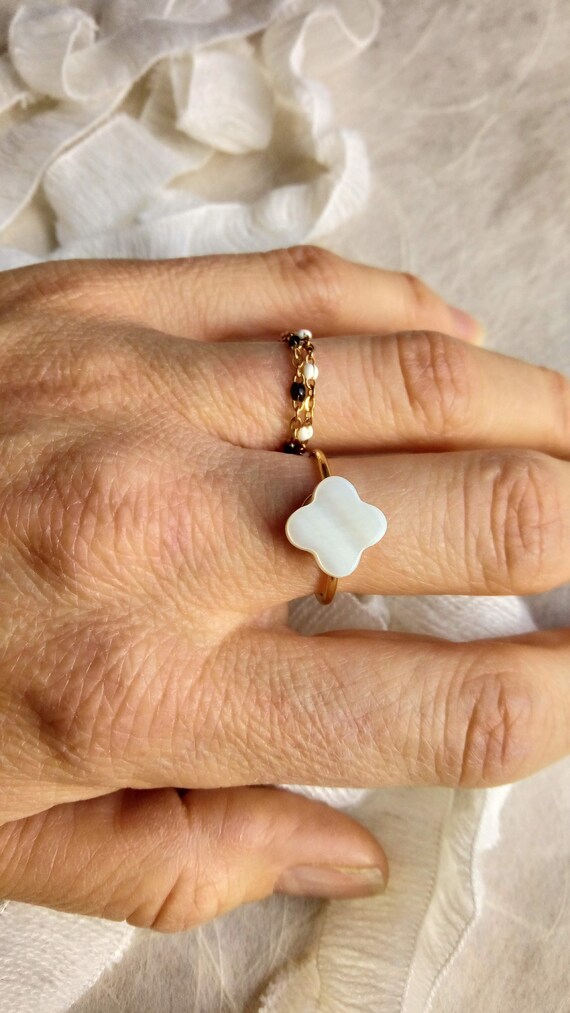 Bague trefle de nacre Etsy France