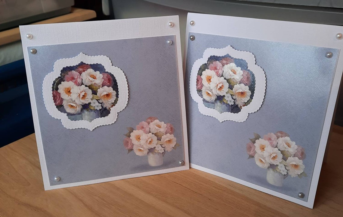 Set of 6 Handmade Blank Greeting Cards 2 of Each Design for Etsy