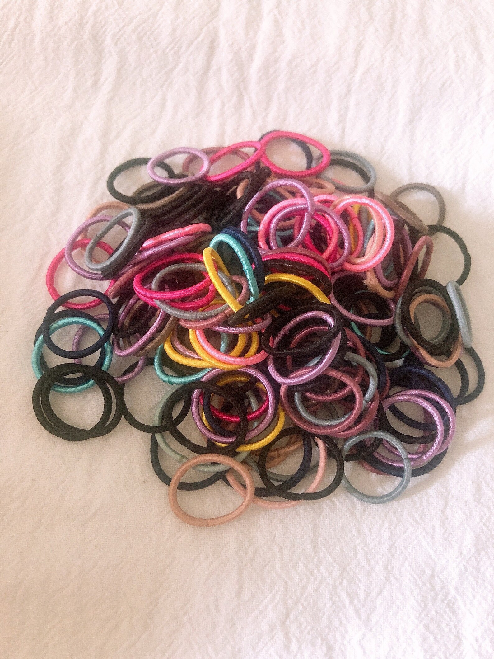 Tiny hair ties pack/ Nylon hair ties/ Rubber hair rope/ Etsy