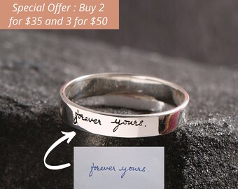 Love Rings Personalized Fingerprint Engraved Rings Handwriting Couple Ring Love Rings Personalized Fingerprint Engraved Rings Handwriting Couple Ring