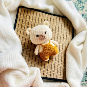Sr. e Sra. URSO com macacão-Ursinho amigurumi molde pdf inglês