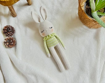 Sleepy Bunny - Amigurumi handmade crochet doll