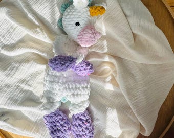 Handmade Crochet Plush Unicorn – Soft Pastel Nursery Decor