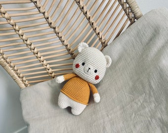 Handmade teddy bear doll - Amigurumi handmade crochet organic teddy bear