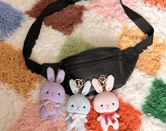 Amigurumi Crochet Bunny Keychain Pattern, Beginner Friendly PDF (Instant Download)