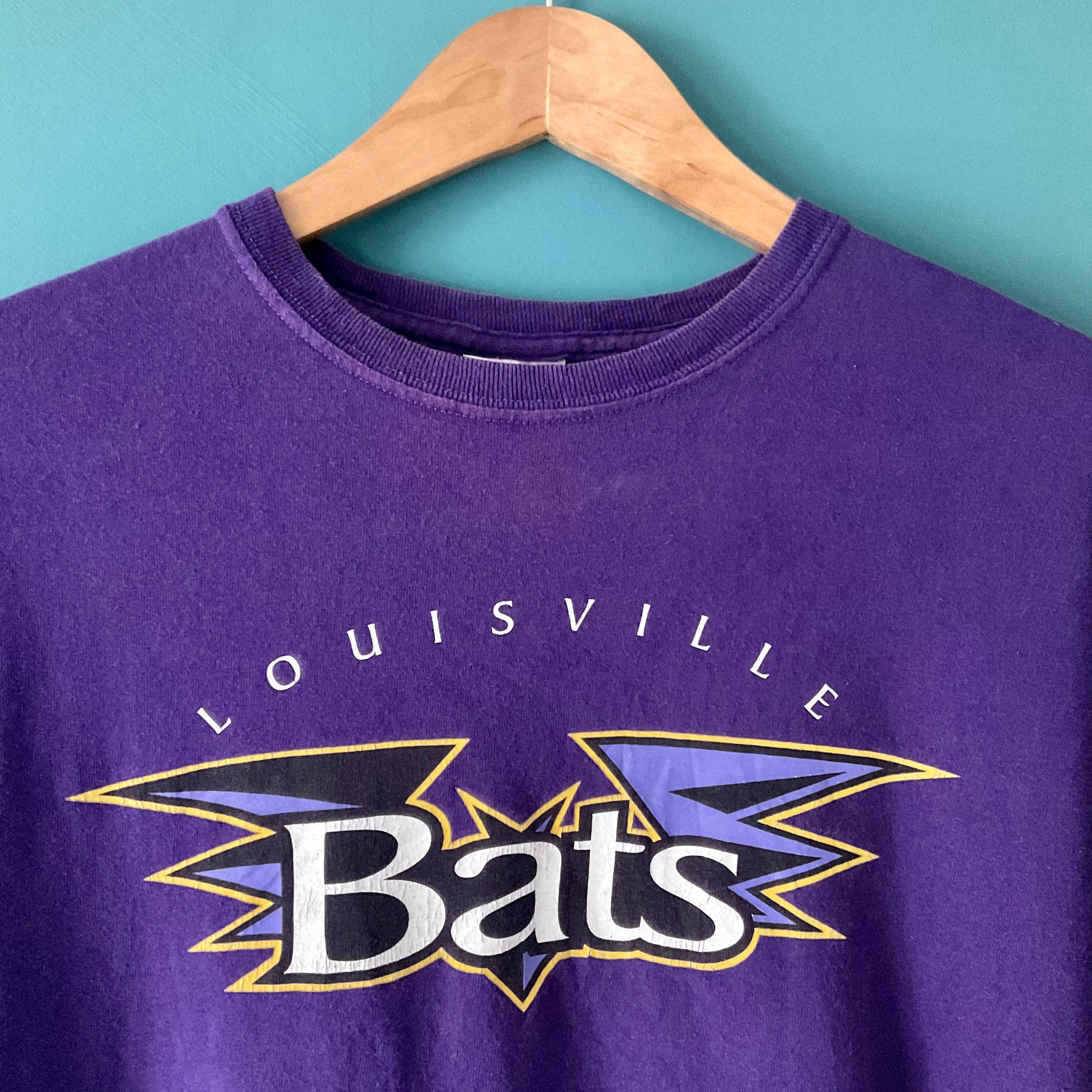 Vintage Retro Purple Louisville Bats Minor League Baseball 