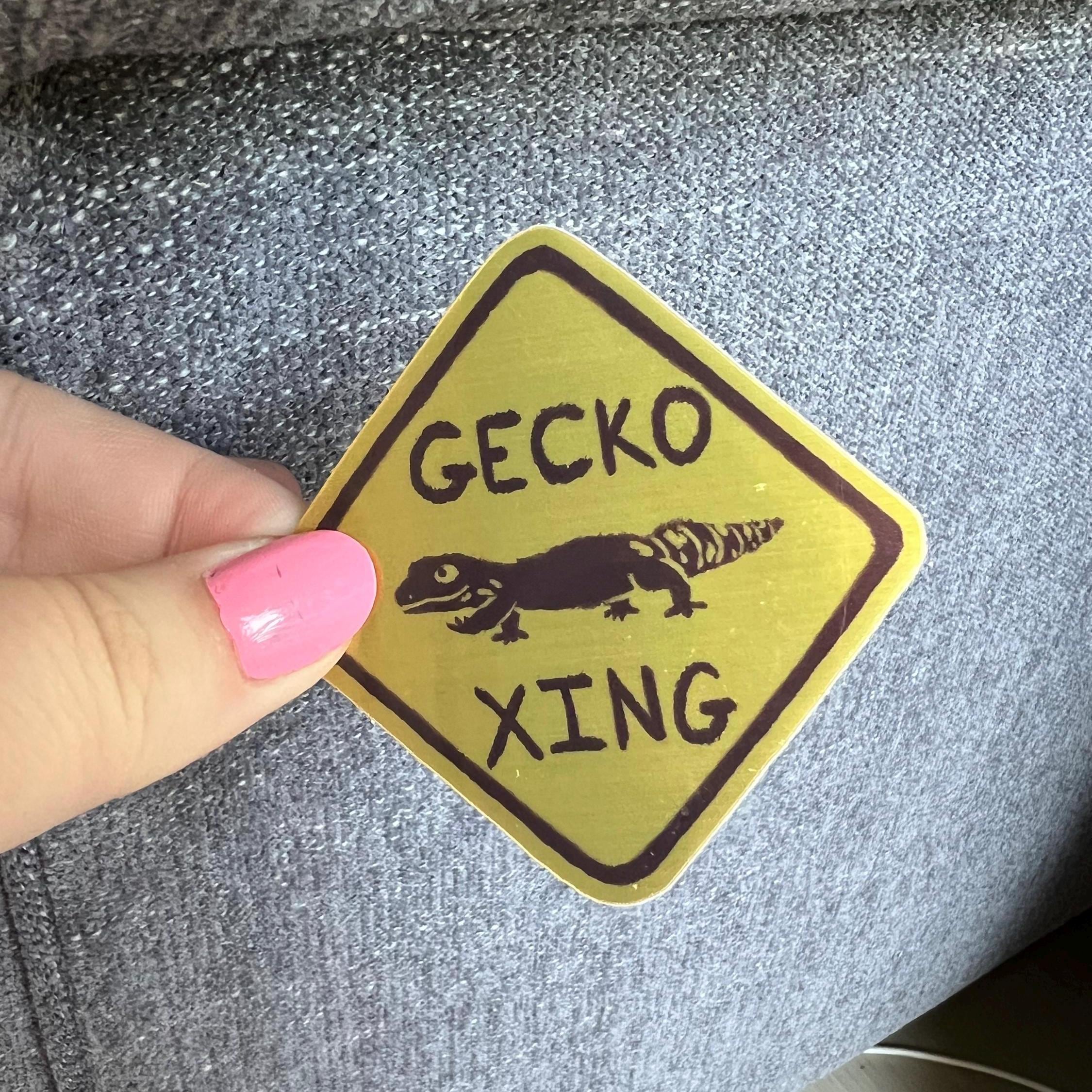 iShlter【KHI】Praying Gecko Logo Crested, Leopard, Gargoyle, Leachianus Gecko, Frog Warning Sticker