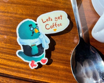 Brewster Lets get Coffee Waterproof Sticker