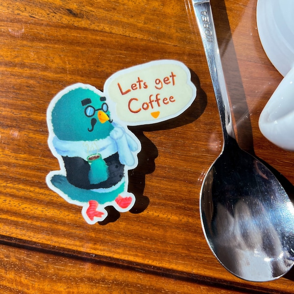 Brewster Lets get Coffee Waterproof Sticker