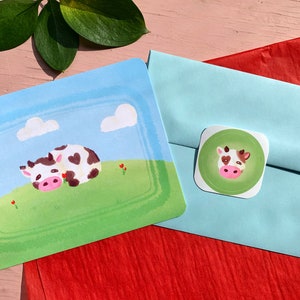 Conjunto de letras temáticas de vaca de primavera