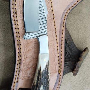 Custom hand made farrier rasp steel cowboy Skinner knife....
