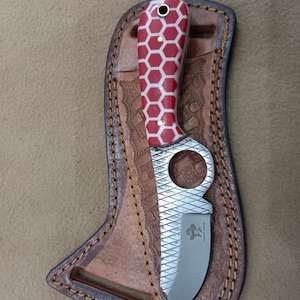 Handmade Farrier Rasp Steel Skinner Knife: Cowboy Style, Leather Sheath