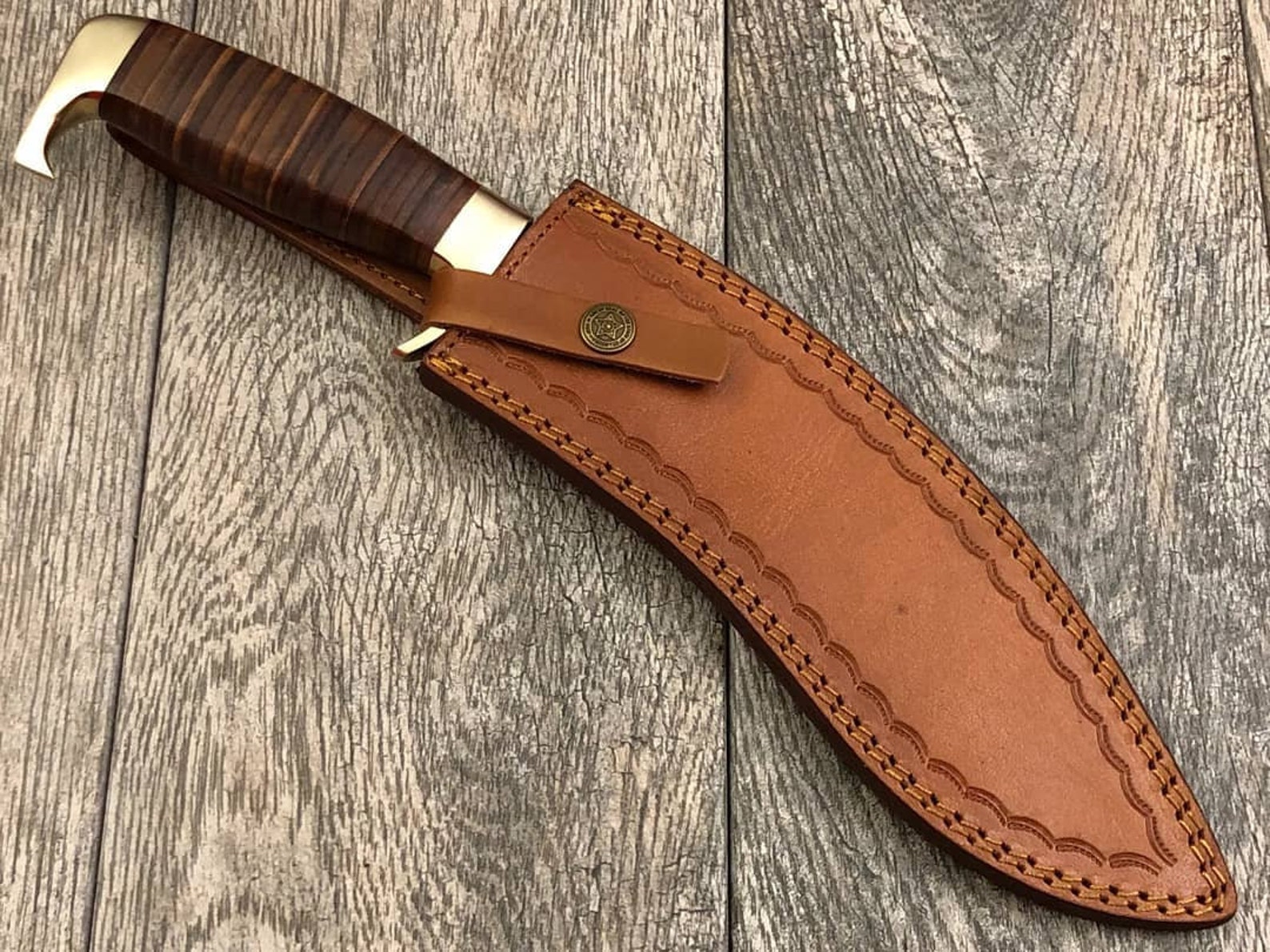 Damascus Kukri Handmade Kukri Knife Bushcraft Knives Etsy