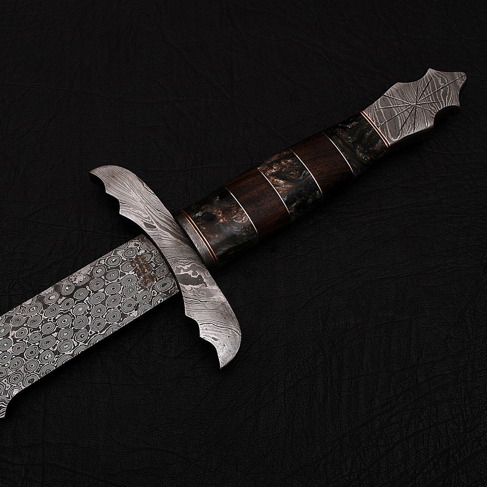 Damascus steel sword handmade Excalibur sword 36 long Etsy