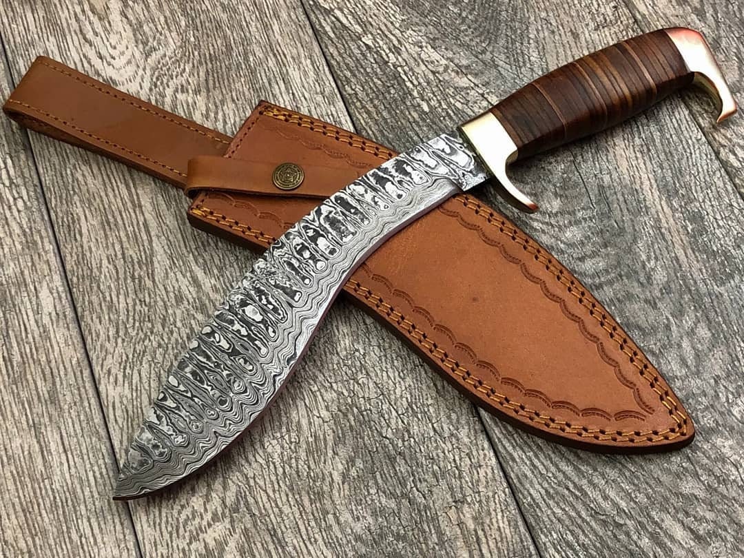 Damascus Kukri Handmade Kukri Knife Bushcraft Knives Etsy