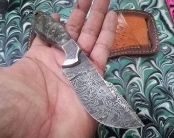 Custom hand Made full Tang Damascus steel cowboy knife...