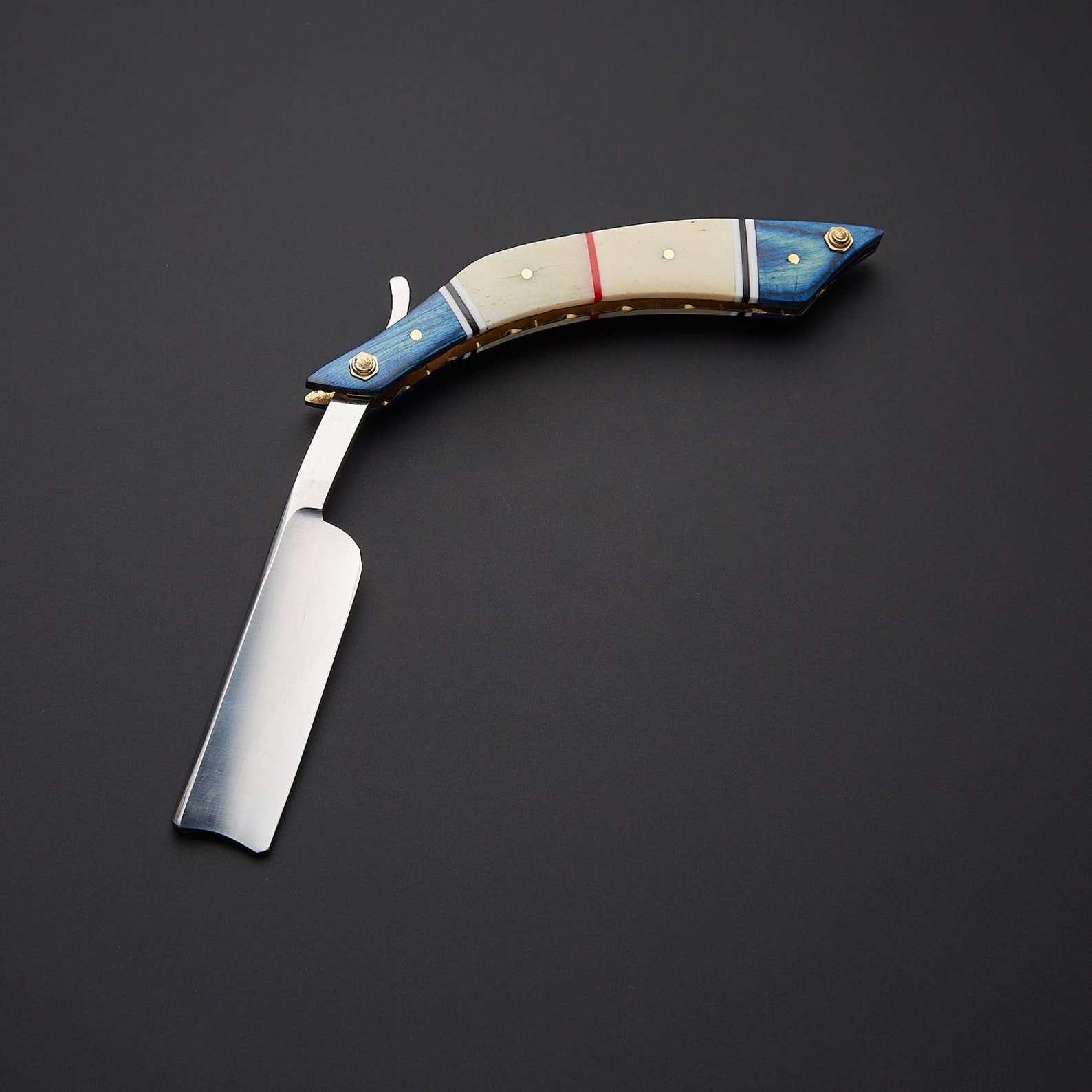 Custom made well sharped Razor folding knife D2 steel beared Etsy