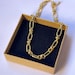 18k Gold-filled • Elegant Large Staple Chain • Solid Link Necklace ...