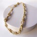 18k Gold-filled • Elegant Large Staple Chain • Solid Link Necklace ...