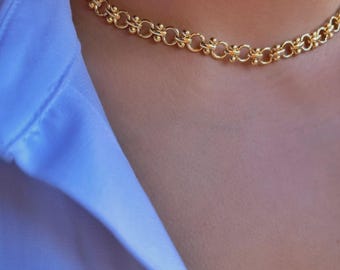 18k Gold-Filled  • Elegant Large Staple Chain • Solid Link Necklace • Thick Gold Chain  • Layered Necklace • Anti-tarnish • hypoallergenic