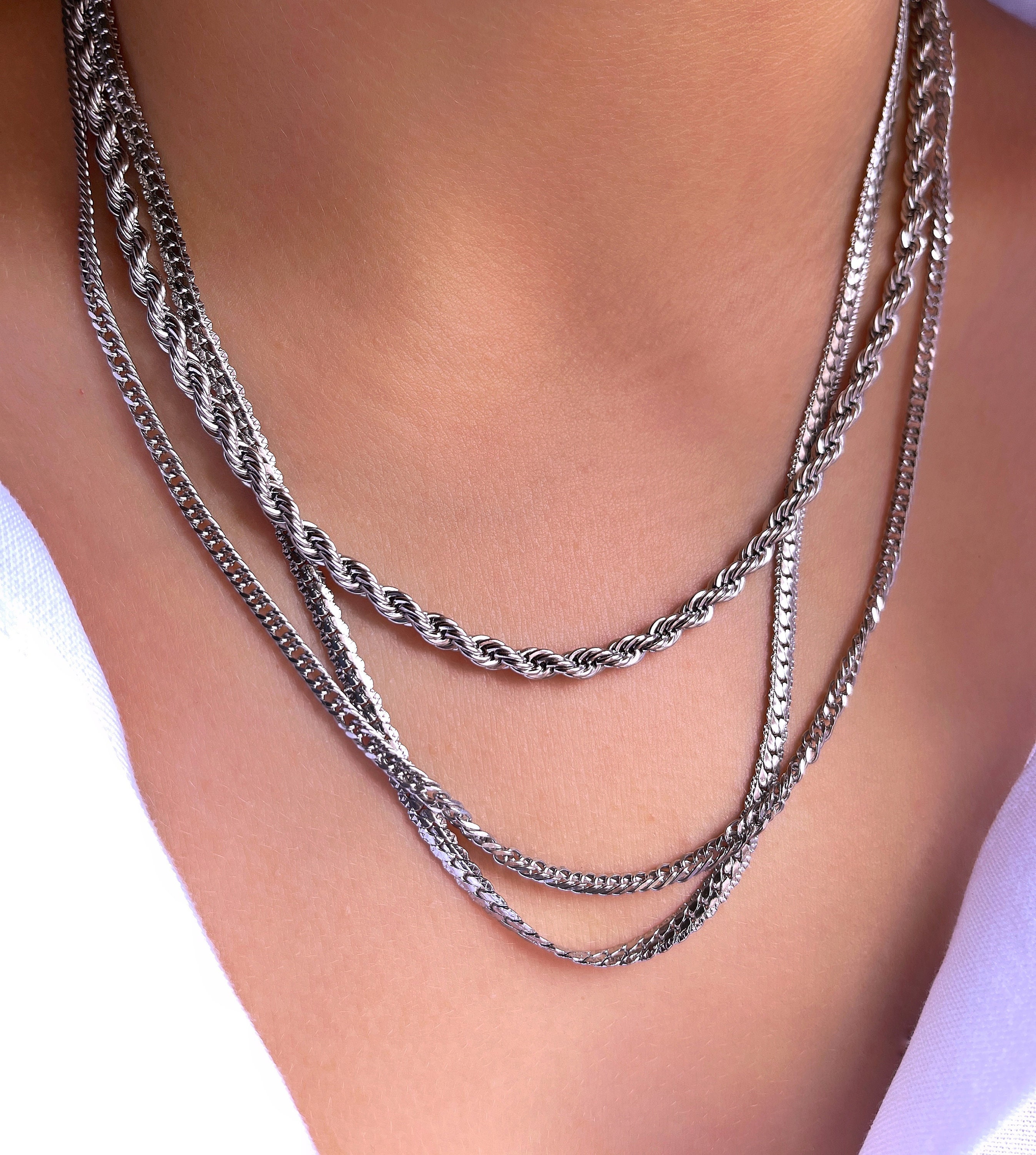 トゥデイフル Middle Chain Necklace (Silver925) 8.7mm Oval Byzantine Chain Sterling Silver - Luke Zion Jewelry – LZJ