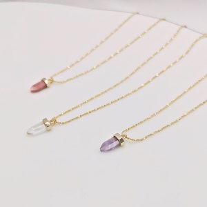 gold-plated chain with gemstone pendants