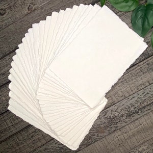 Handmade Paper Deckle Edge Paper Cotton Paper, Handmade Stationery Wedding Invitations Announcements Torn Edge Paper Cotton Rag RSVP