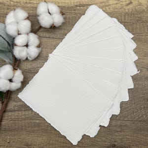 Carta artistica in cotone fatta a mano 150 g/m² / Carta con bordo frastagliato per calligrafia, disegno e schizzi, carboncino, pastelli / Forniture per belle arti