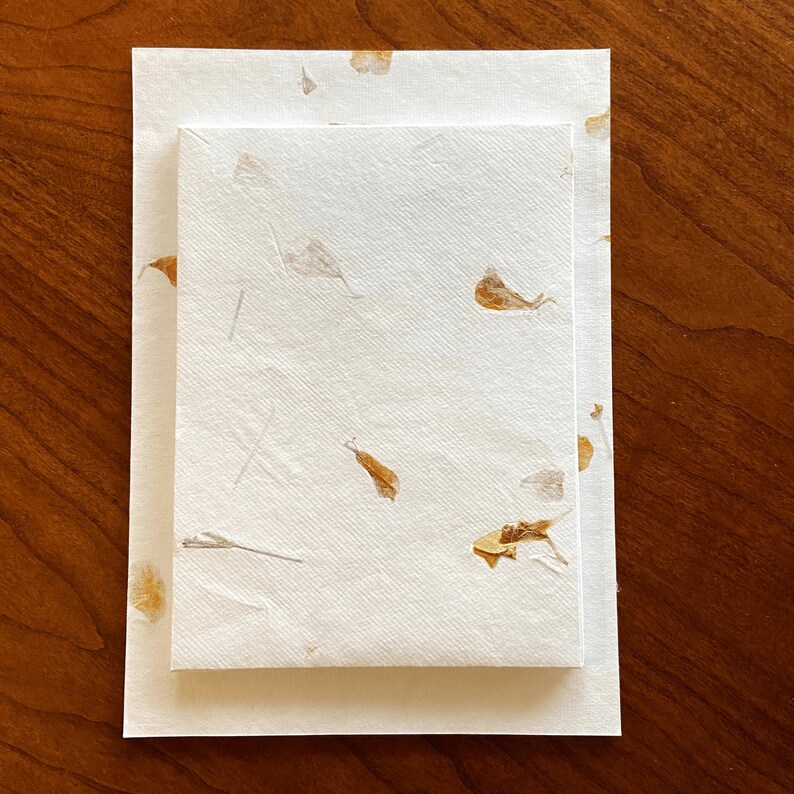 Handmade Stationery Floral Paper Cotton Paper Flower Paper Weddings, Handmade Paper and Envelopes Handmade Envelopes Marigold Paper