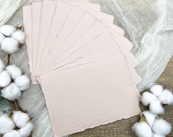 Blush Pink Handmade Cotton Paper | Deckled Edge, 300gsm