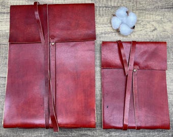 Leather-Bound Cotton Sketchbook – A4 or A5 | Tree-Free, Smooth 185gsm Paper | Portrait Binding, Lays Flat