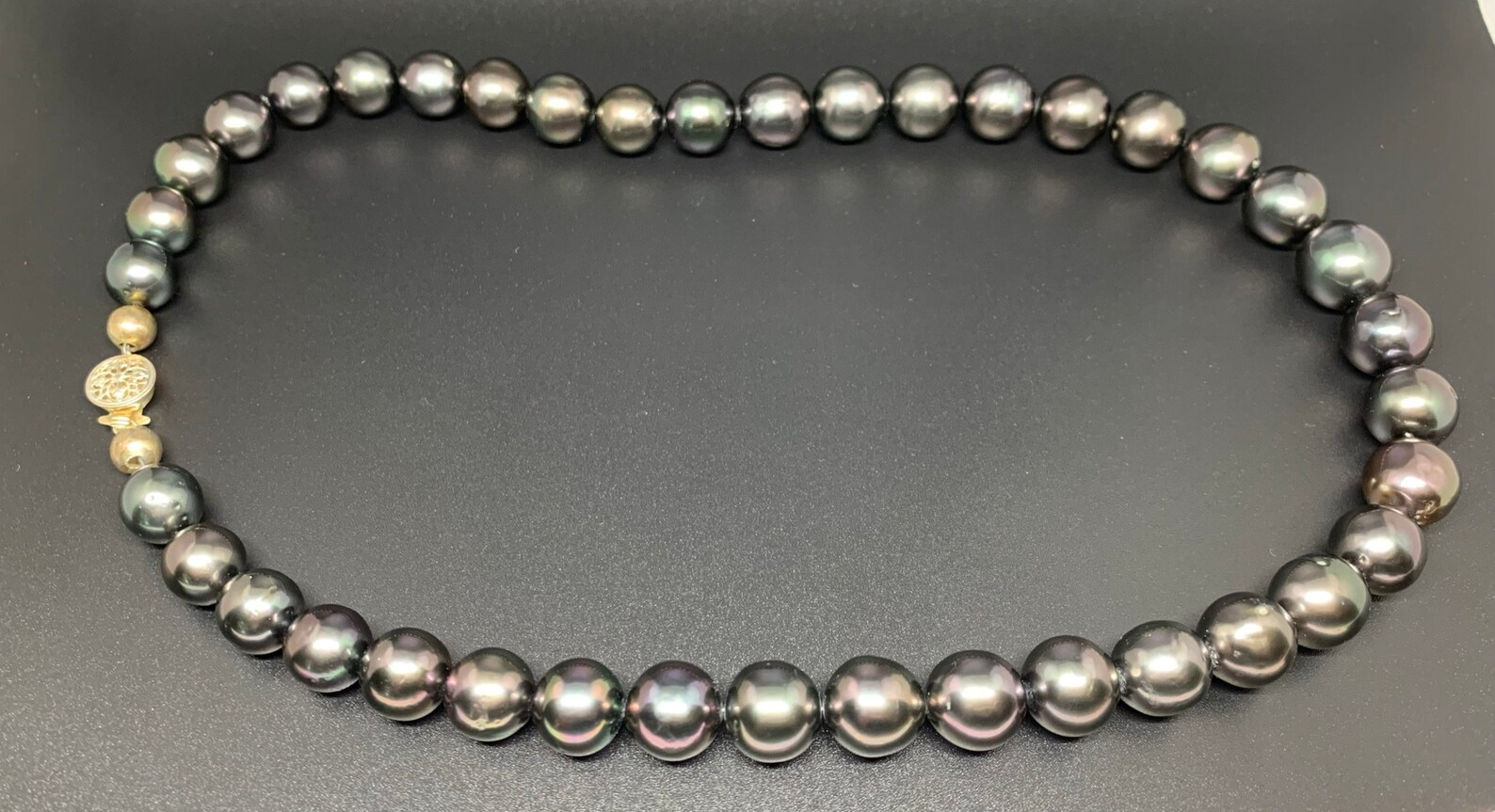 Collier de perles noires de Tahiti Etsy