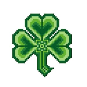 St. Patrick&#39;s Day Cross Stitch Pattern - Irish Celtic Clover - Shamrock - Green