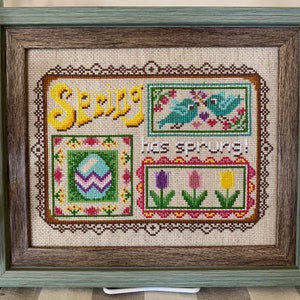 Spring has Sprung 2021 - Easter Egg Tulip Blue Birds - Cross Stitch Pattern