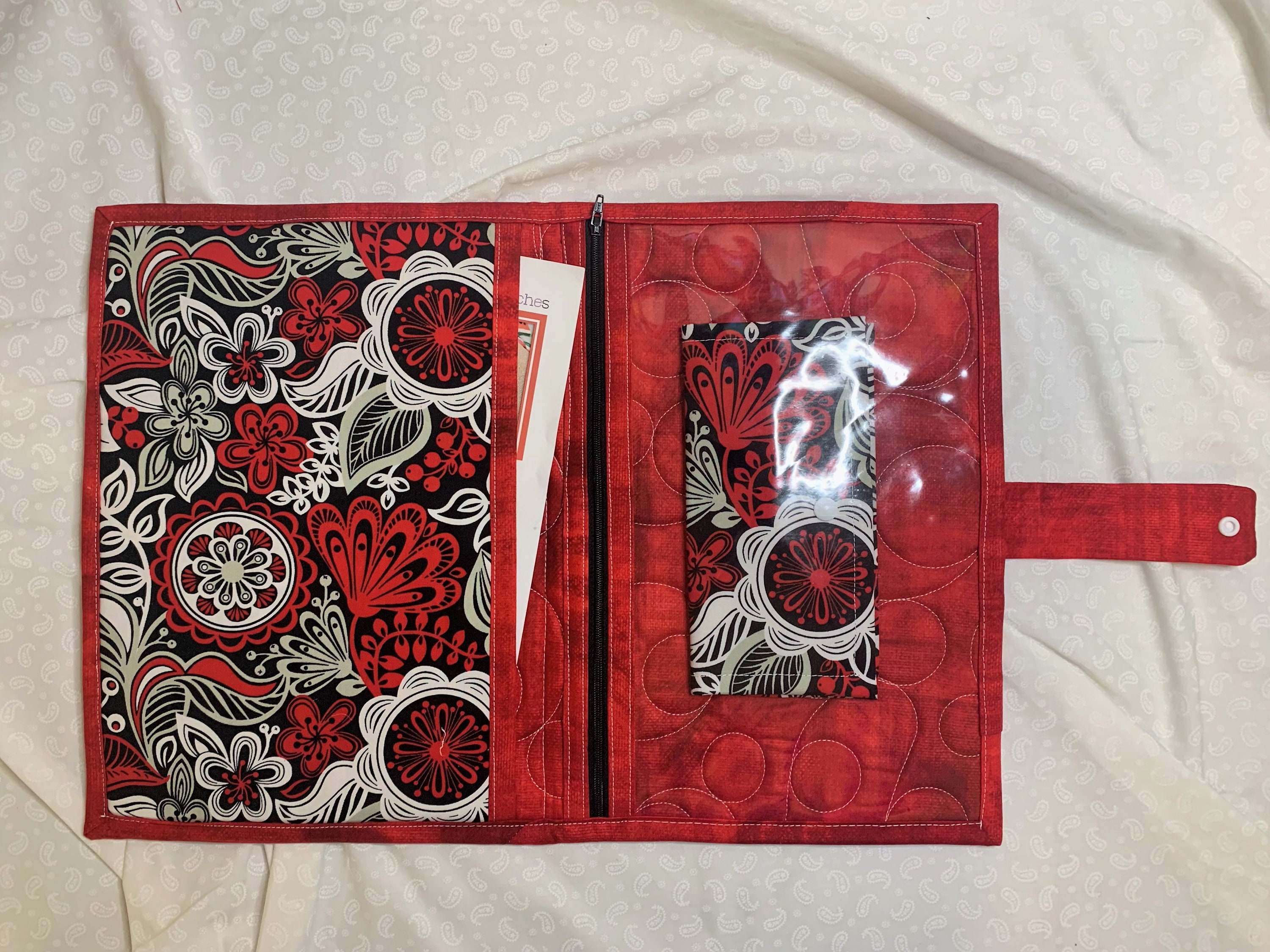 Quilted Cross Stitch Project Folder With Thread Bed Needle Etsy