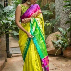 Pure Ikkat Silk Saree, Ikkat Handloom Pattu Saree,  Ikkat elegant Sarees