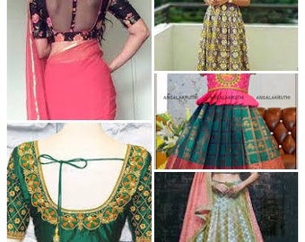 Custom Stitching Your Fabric - Saree Blouse, Saree Fall, Lehenga, Kurti - Custom Sewing Services | Indian Tailoring| saree blouse stitching