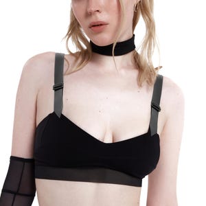 Pole Dance Top with Grip, Grip Pole Dance Bra, Black Pole Fitness Top, Pole Dance Clothing for Women, Black Lycra Sports Bra, Floorwork  Top