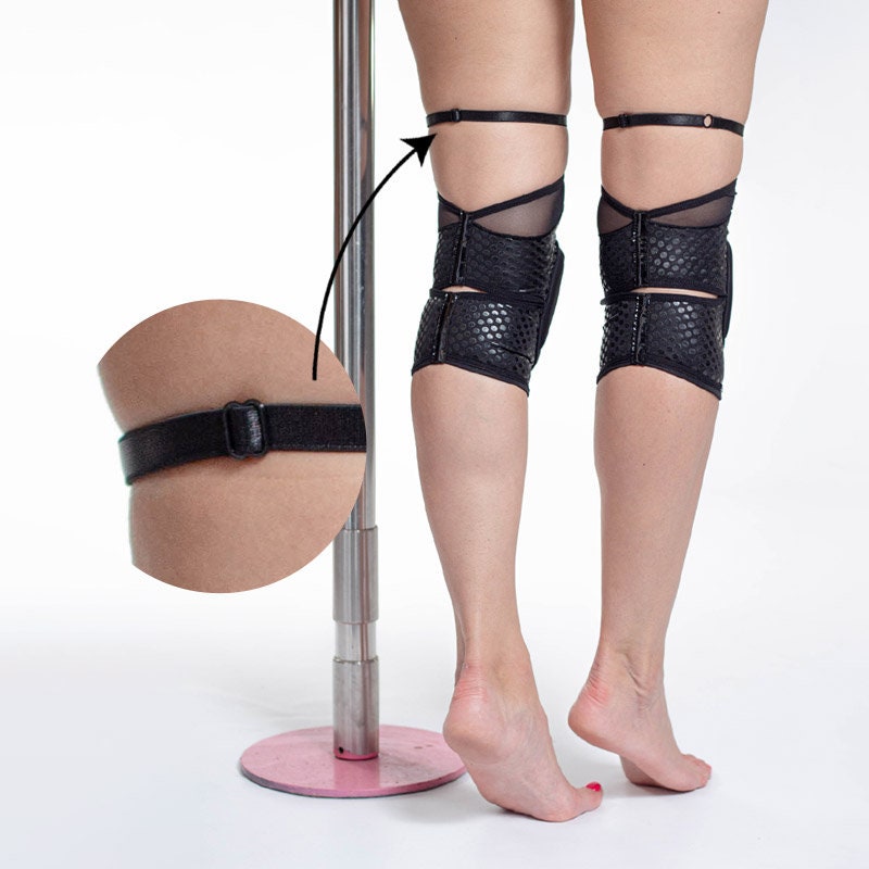 Black Fire Grip Knee Pad for Pole Dance Stripper Outfit Etsy UK