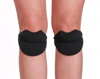 Cute black pole knee pads, protection for knees, knee pads for dance, pole dance floor work, slides knee pads, plus size knee pads