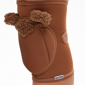 Queen Knee Pads Brown Color | Teddy Bear Ears Design | Sport Protection | Women&#39;s Knee Pads | Volleyball Basketball Dance Gift